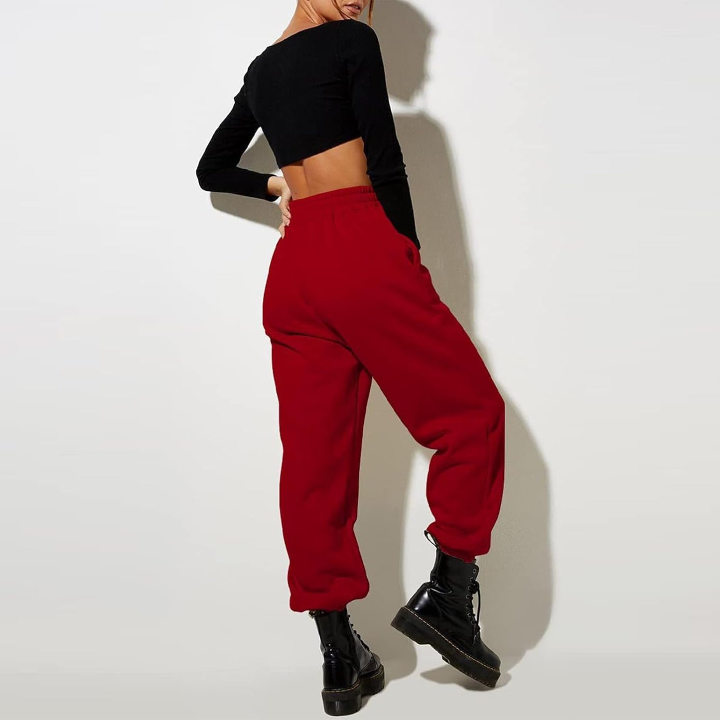 Women High Waisted Baggy Sweatpants Comfortable Cotton Joggers Pants