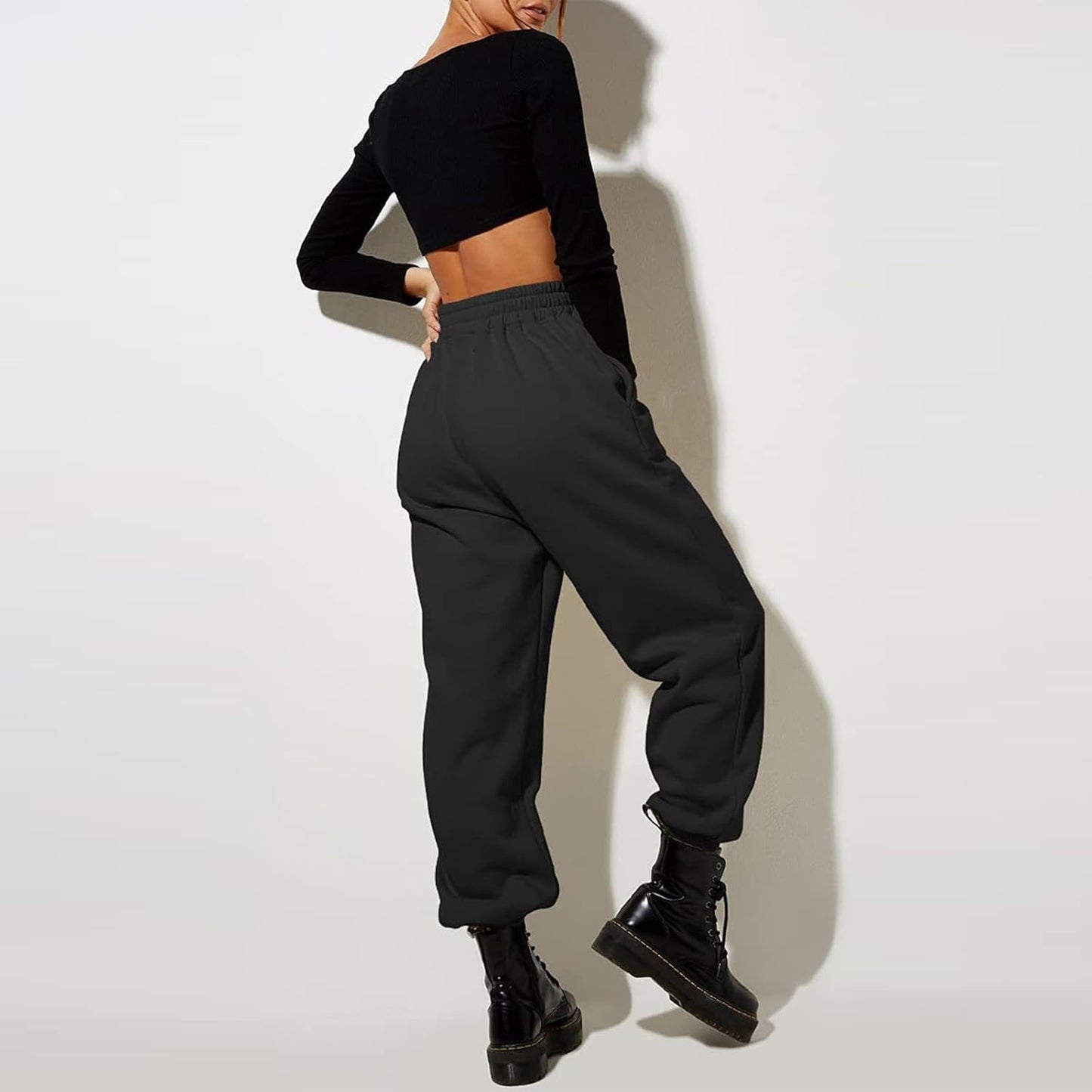 Women High Waisted Baggy Sweatpants Comfortable Cotton Joggers Pants