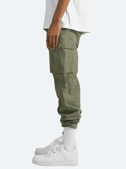 Men's Casual Cargo Pants Drawstring Workwear Pants Hiking Jogger Pants Multi Pockets Outdoor Fashion Jogging Cool Pants