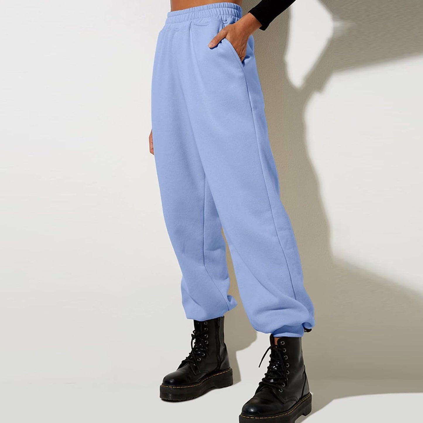 Women High Waisted Baggy Sweatpants Comfortable Cotton Joggers Pants