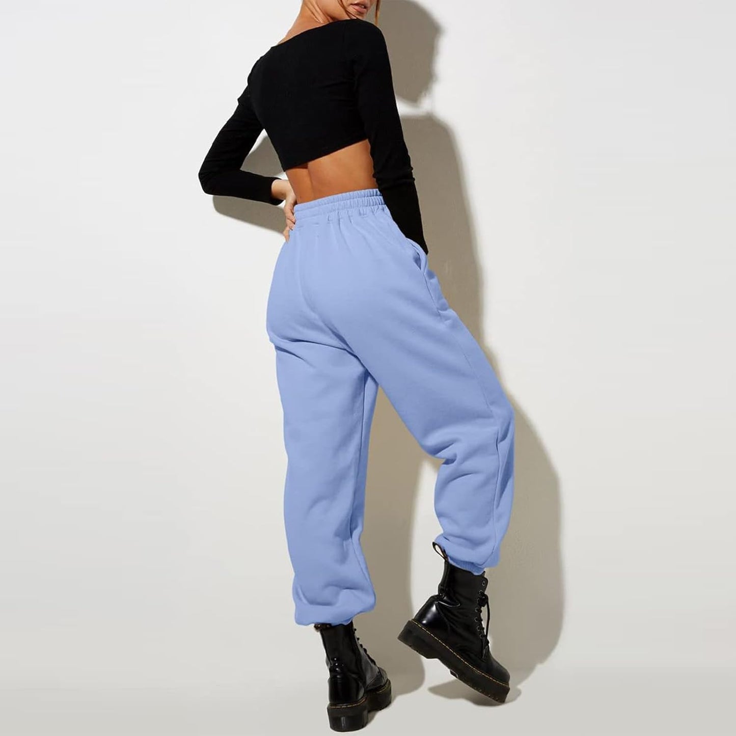 Women High Waisted Baggy Sweatpants Comfortable Cotton Joggers Pants