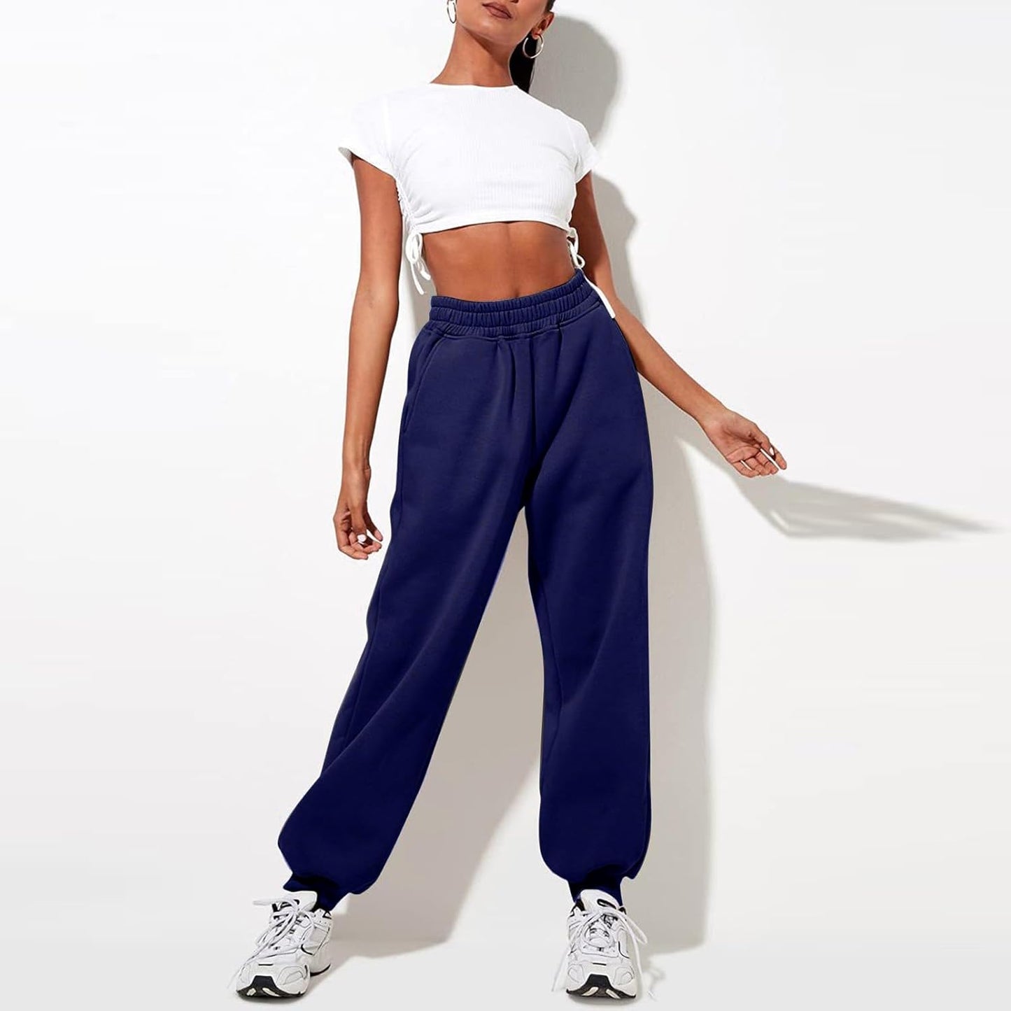 Women High Waisted Baggy Sweatpants Comfortable Cotton Joggers Pants