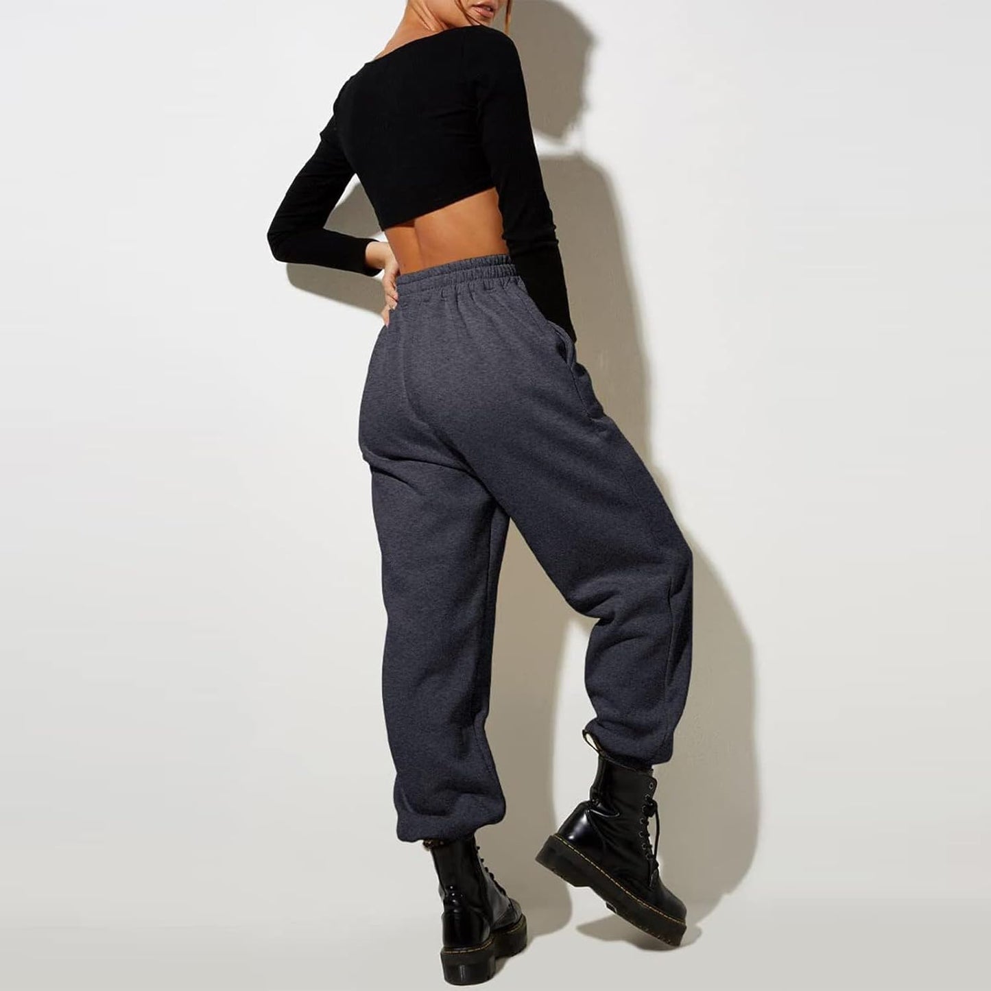 Women High Waisted Baggy Sweatpants Comfortable Cotton Joggers Pants