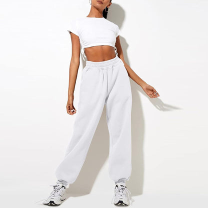 Women High Waisted Baggy Sweatpants Comfortable Cotton Joggers Pants