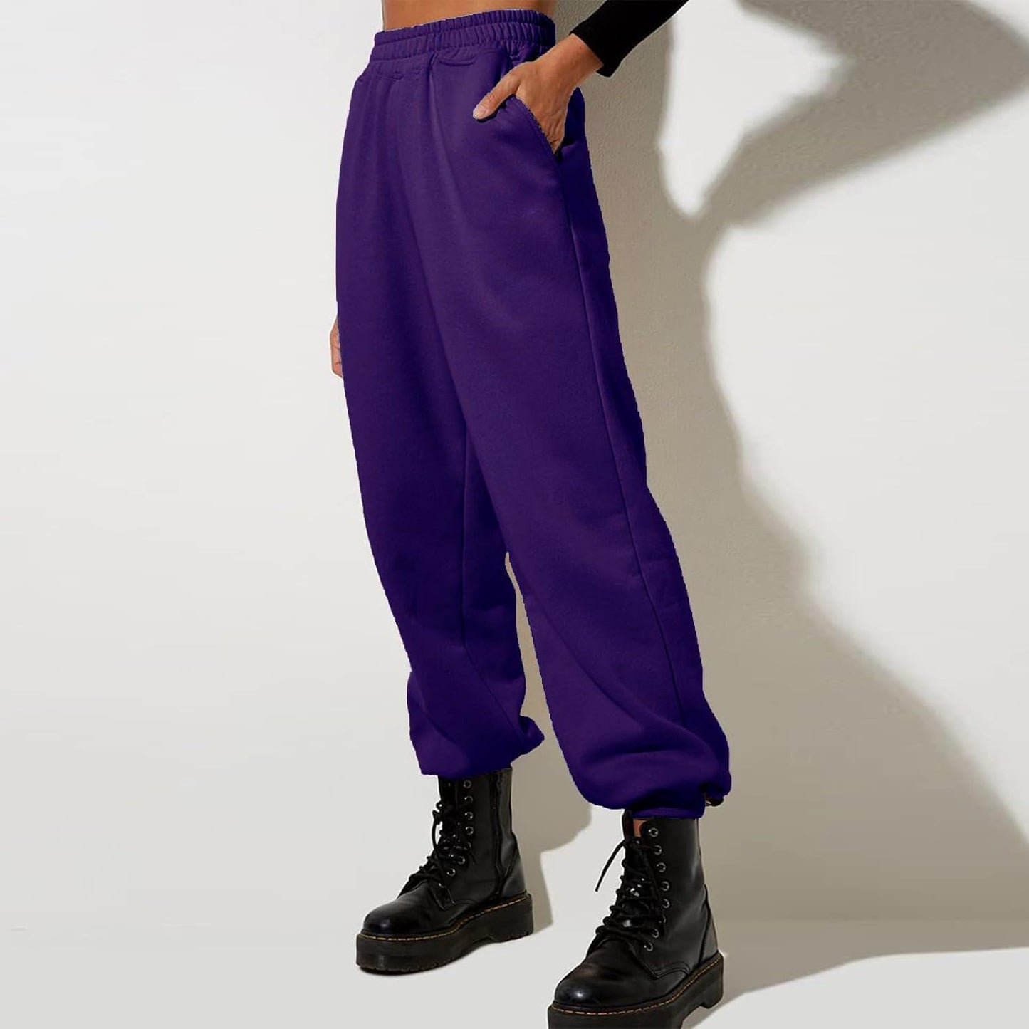 Women High Waisted Baggy Sweatpants Comfortable Cotton Joggers Pants