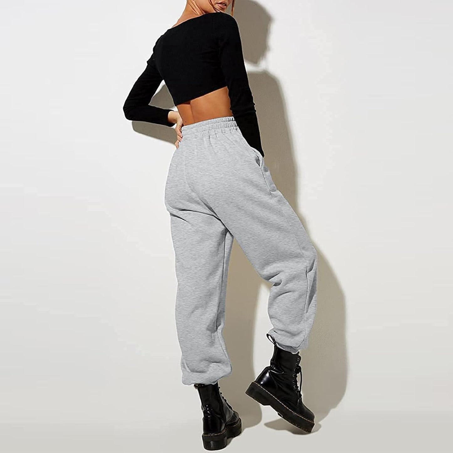 Women High Waisted Baggy Sweatpants Comfortable Cotton Joggers Pants