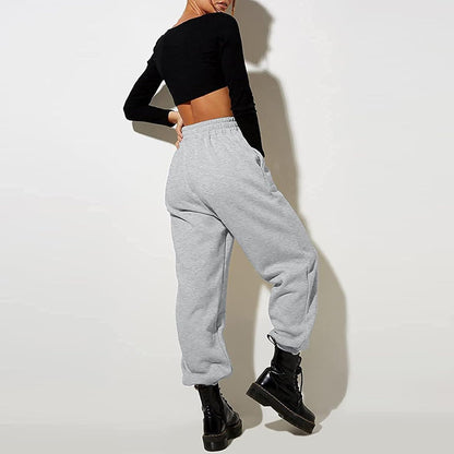 Women High Waisted Baggy Sweatpants Comfortable Cotton Joggers Pants
