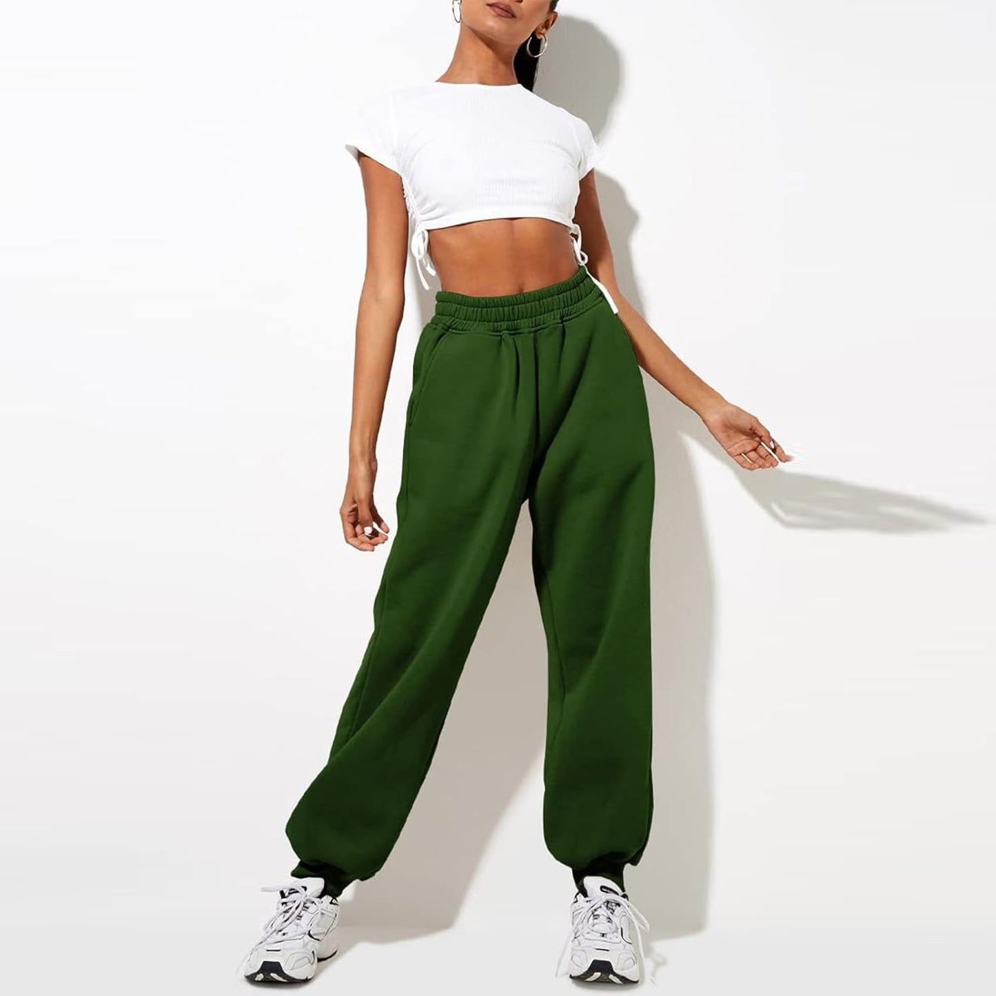 Women High Waisted Baggy Sweatpants Comfortable Cotton Joggers Pants