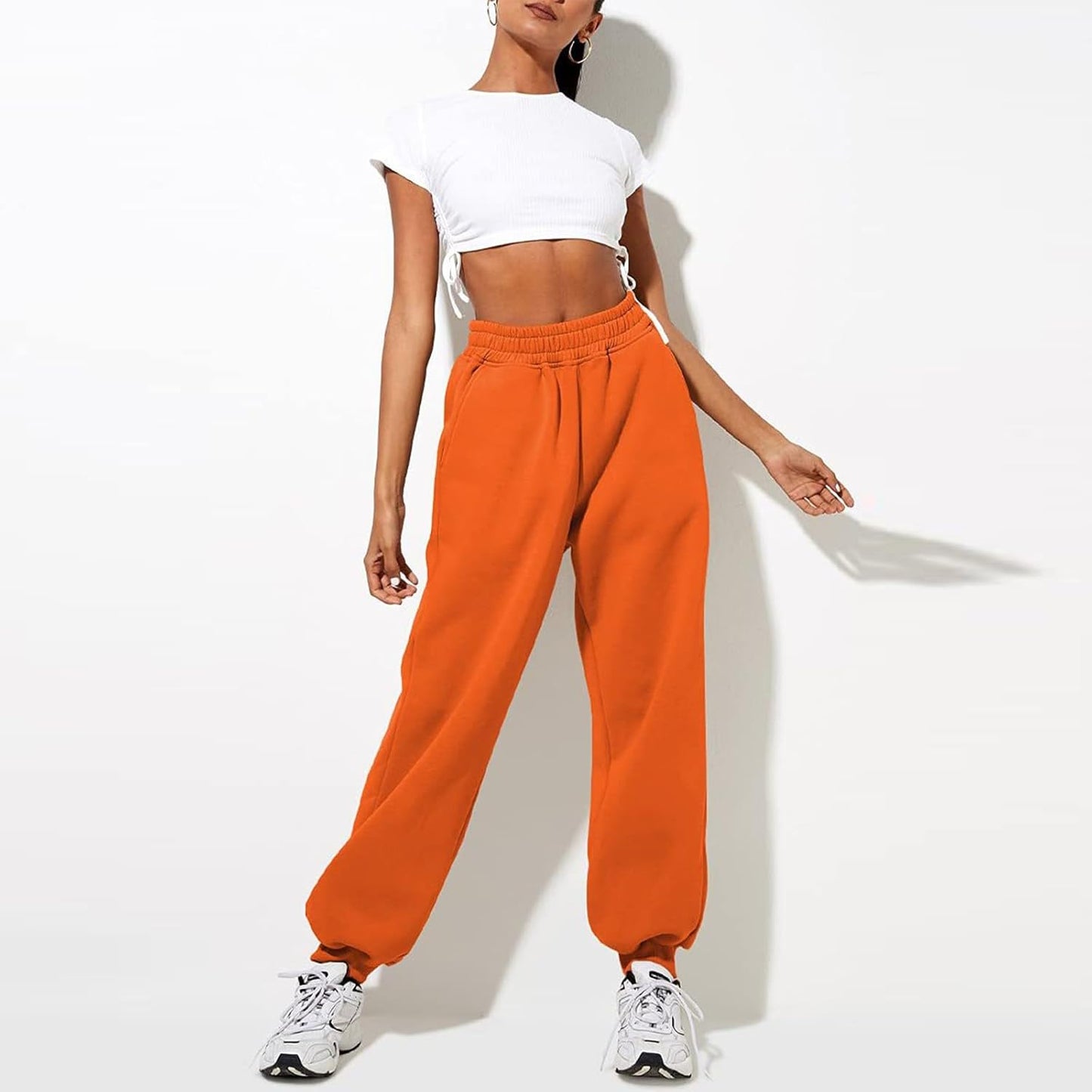 Women High Waisted Baggy Sweatpants Comfortable Cotton Joggers Pants