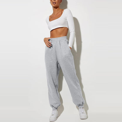 Women High Waisted Baggy Sweatpants Comfortable Cotton Joggers Pants