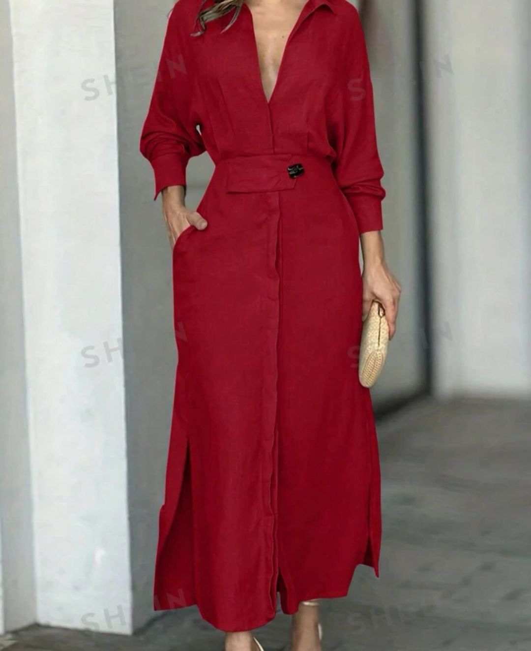 Solid color maxi dress