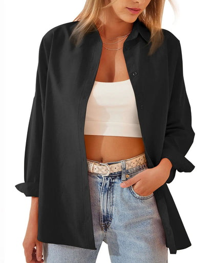 Women's Loose Casual Long Sleeve Shirt Cardigan